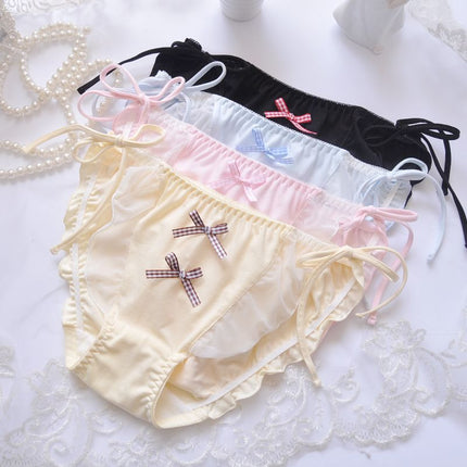 Wholesale Cute Ruffled Lace-up Cotton Briefs for Girls
