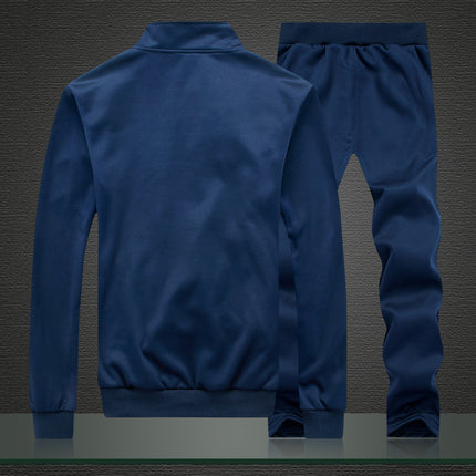 Wholesale Men's Sports Casual Thin Fleece Cardigan Jacket Joggers Two-piece Set