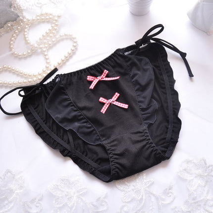 Wholesale Cute Ruffled Lace-up Cotton Briefs for Girls