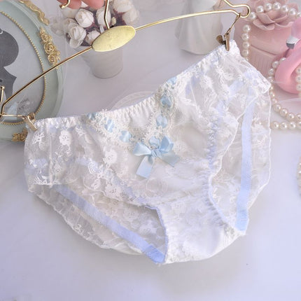 Wholesale Cute Girly Transparent Lace Embroidered Briefs