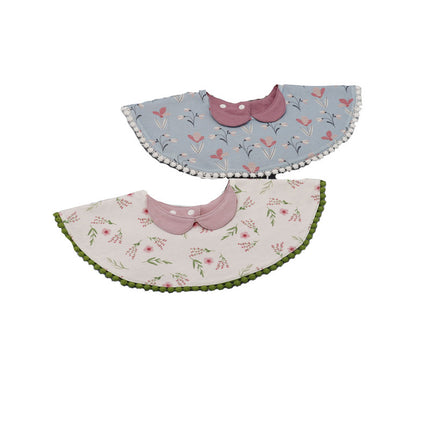 Wholesale Baby Saliva Napkin Lapel Round Lace Absorbent Bib 4-Pack