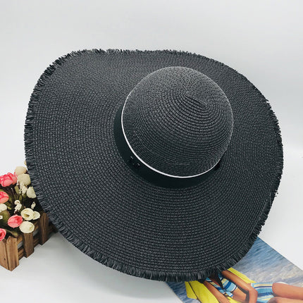 Wholesale Ladies Summer Beach Large Brim Straw Hat Sun Hat