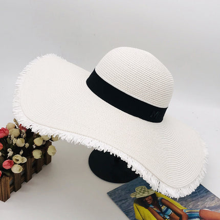 Wholesale Ladies Summer Beach Large Brim Straw Hat Sun Hat