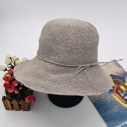 Women's Summer Seaside Beach Foldable Straw Hat High-end Monofilament Hat