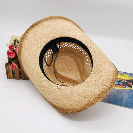 Men and Women Raffia Western Cowboy Hat Sun Hat Beach Hat Straw Hat 