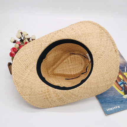 Wholesale Raffia Hat Cowboy Hat Outdoor Seaside Vacation Sun Hat Sun Hat Beach Hat 