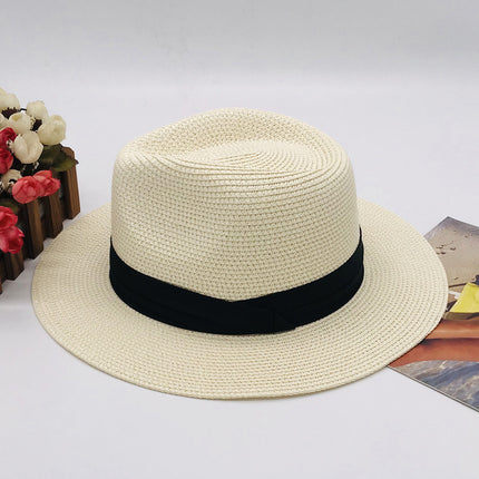 Wholesale Panama Hat Ladies Summer Hat White Straw Sun Hat