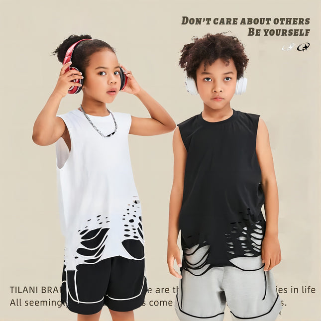 Wholesale Children's Cut Vest Summer Thin Section Girls Hip Hop Bottom Shirt