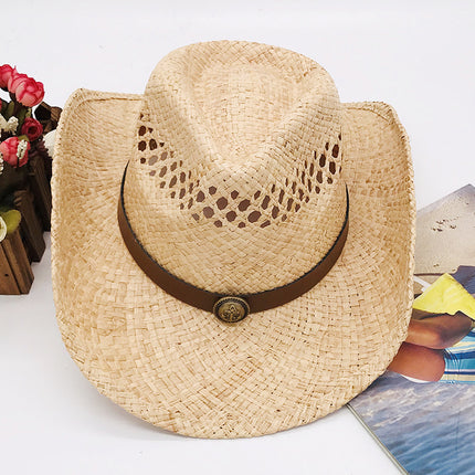Wholesale Raffia Spray Painted Cowboy Hat Straw Hat