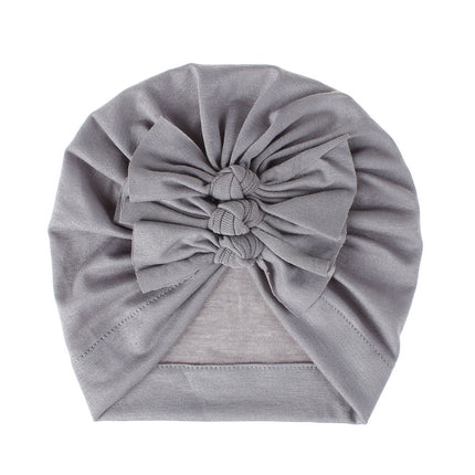 Wholesale Baby Spring Summer Pullover Hat Soft Knitted Pleated Bow Indian Hat
