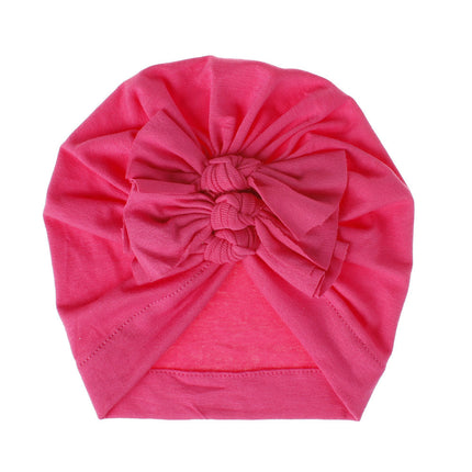 Wholesale Baby Spring Summer Pullover Hat Soft Knitted Pleated Bow Indian Hat