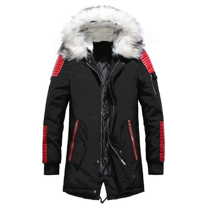 Wholesale Men's Warm Autumn and Winter Mid-length Beige Padded Coat