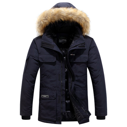 Wholesale Men's Fall Winter Thickened Mid-length Hooded Padding Jacket