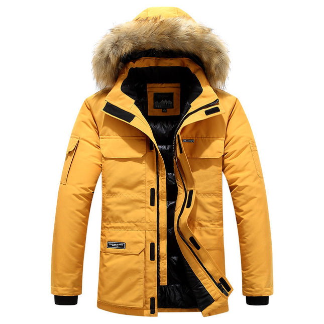 Wholesale Men's Fall Winter Thickened Mid-length Hooded Padding Jacket