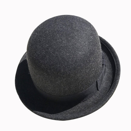 Wholesale Fall Winter Retro British Woolen Woolen Hat Curled Top Hat 