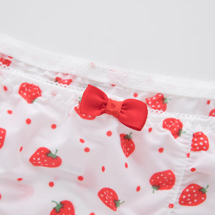 Wholesale Girls' Lace-up Ice Silk Printed Cute Strapless Underwear