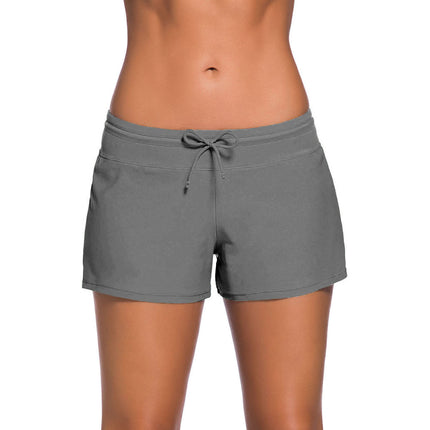 Wholesale Summer Swim Trunk Lace Up Ladies Low Waist Sexy Boxer Beach Shorts