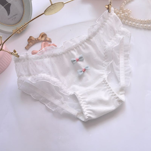 Wholesale Cute Girly Transparent Mesh Sexy Briefs