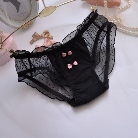 Wholesale Cute Girly Transparent Mesh Sexy Briefs