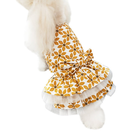 Wholesale Pet Dog Clothes Spring Summer Thin Skirt Teddy Puppy Cute Bow Tutu Dress