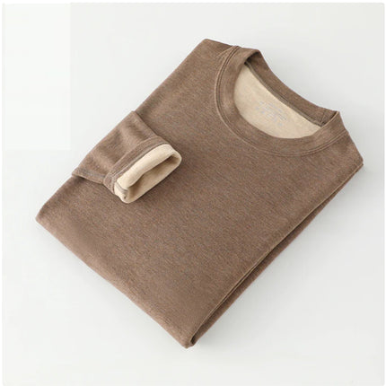Wholesale Men's Warm Brushed Thickened Round Neck Thermal Underwear