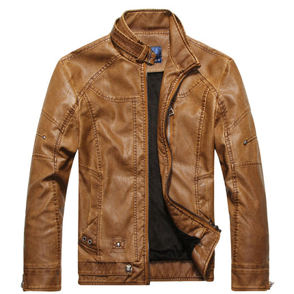Wholesale Men's Autumn and Winter Large Size PU Leather Jacket