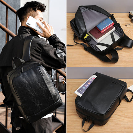 Wholesale Men's Bag Sports Youth Backpack School Bag Pu Leather Laptop Backpack 