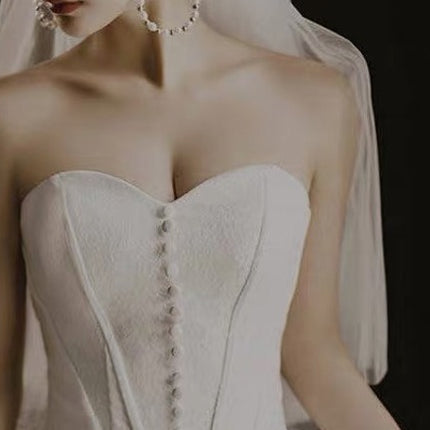 Wholesale Elegant Headband Pearl Short Bridal Veil Covering Face Wedding Veil