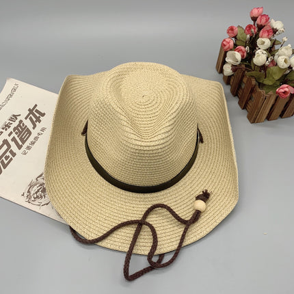 Men's Spring Summer Foldable Cowboy Hat Outdoor Sun Protection Fishing Hat 