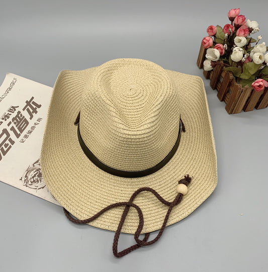 Men's Spring Summer Foldable Cowboy Hat Outdoor Sun Protection Fishing Hat 