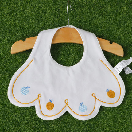 Wholesale Baby Combed Cotton Petal Embroidered Absorbent Bib 2-Pack