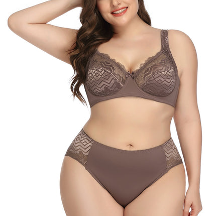 Wholesale Women's Large Size Sexy Ultra-thin Large Cup Bra Panty Set