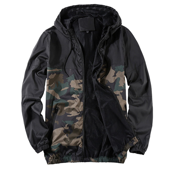 Wholesale Men's Autumn Camouflage Sports Mesh Color Block Jackets