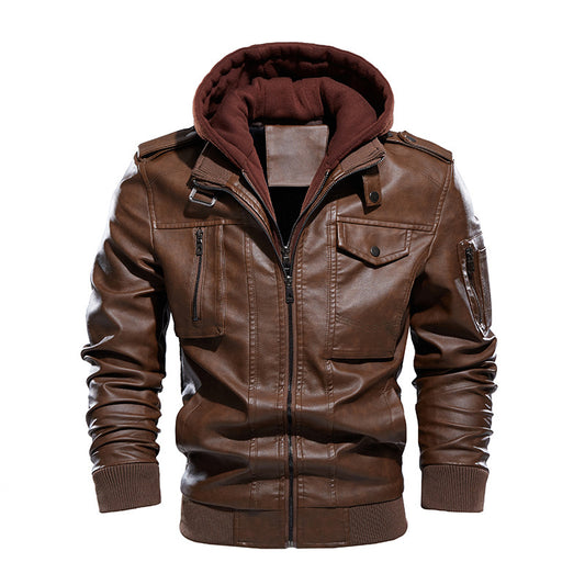 Wholesale Men's Fall Winter Washed Velvet PU Leather Jackets