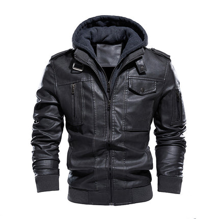 Wholesale Men's Fall Winter Washed Velvet PU Leather Jackets