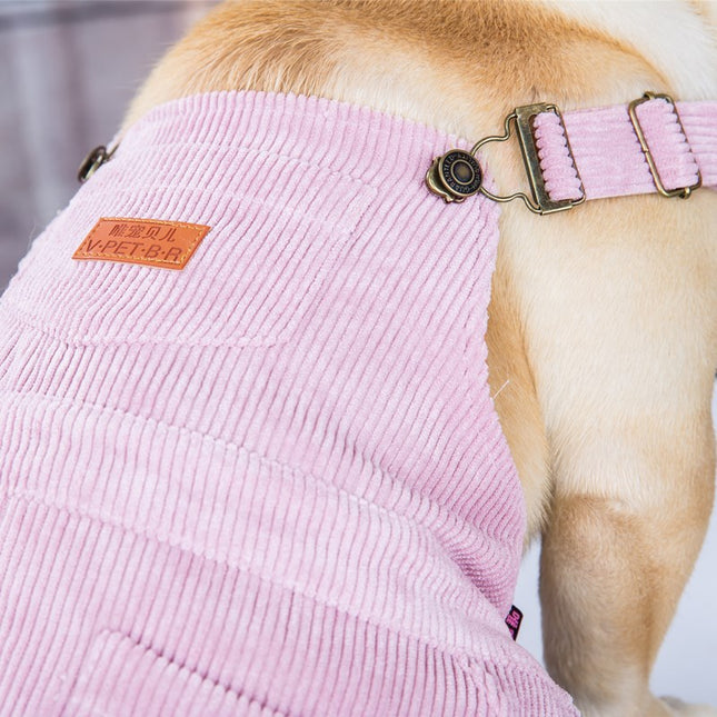 Wholesale Spring Summer Pet Dog Clothes Corduroy Overalls Pug Dog Clothes