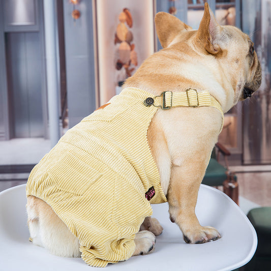 Wholesale Spring Summer Pet Dog Clothes Corduroy Overalls Pug Dog Clothes