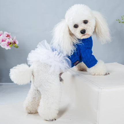 Wholesale Spring Summer Crown Perm Puppy Princess Dress White Mesh Pet Dress