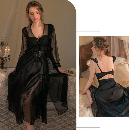 Wholesale Women's Sexy Hollow See-through Lace Padded Nightgown
