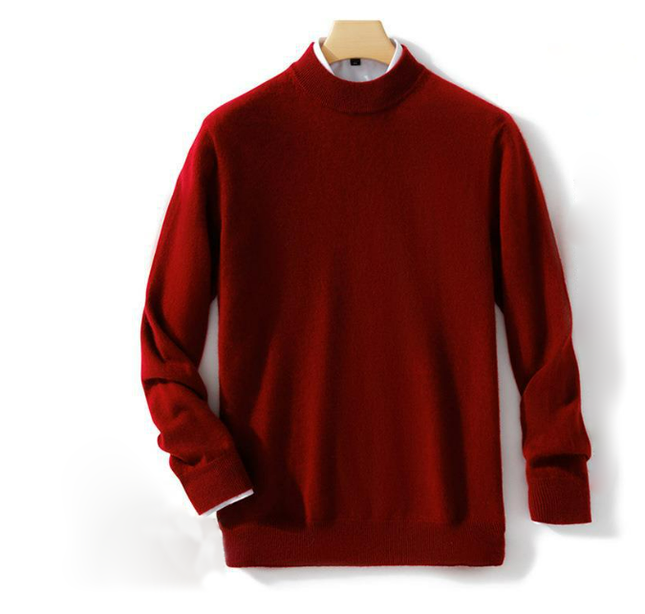Men's Medium Thick Half Turtleneck Pullover Bottoming Cashmere Sweater