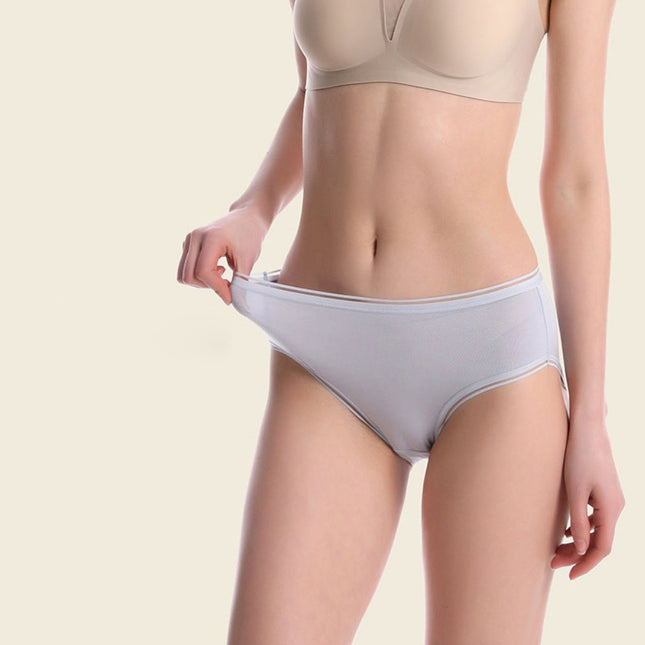 Women's Modal Silk Antibacterial Mid-rise Seamless Plus Size Underwear