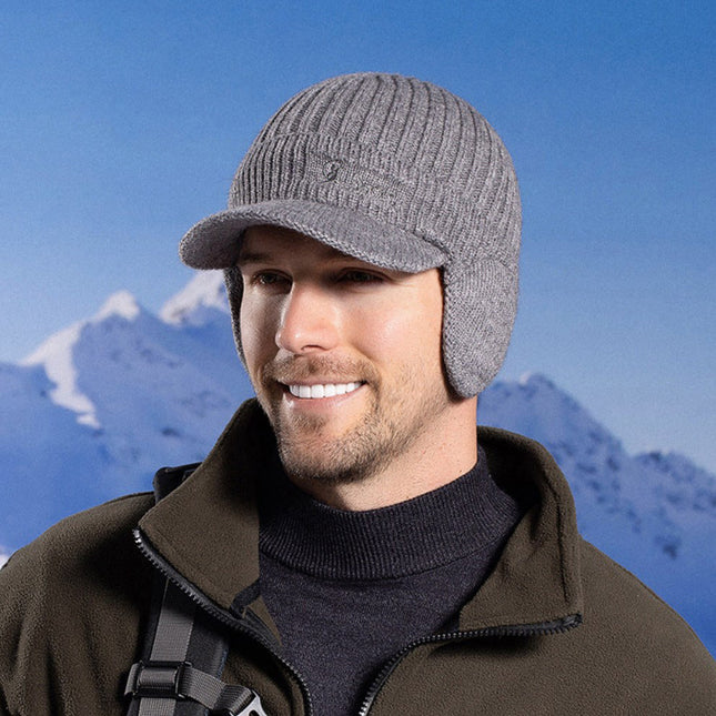 Wholesale Men's Outdoor Warm Hooded Duck Bill Knitted Ear Protection Baseball Hat