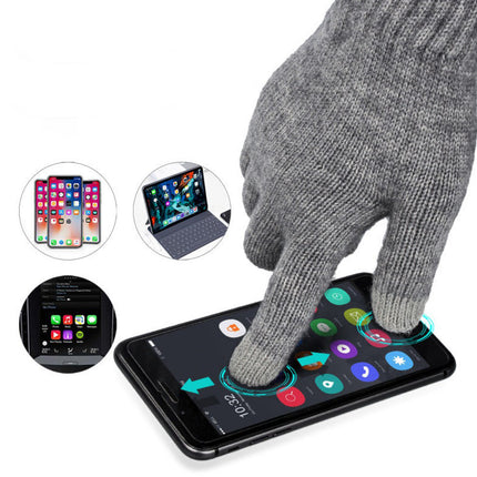 Wholesale Knitted Wool Fleece Anti-slip Cycling Gloves with Warm Touch Screen