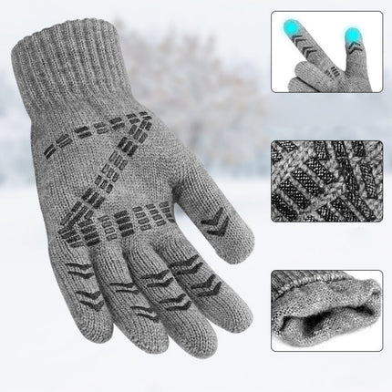 Wholesale Knitted Wool Fleece Anti-slip Cycling Gloves with Warm Touch Screen
