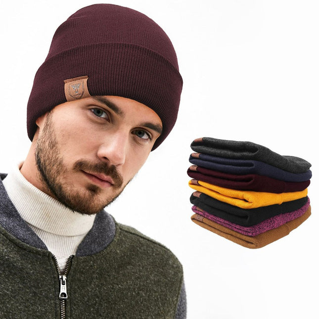 Wholesale Winter Thickened Solid Color Cold-proof Knitted Warm Hat