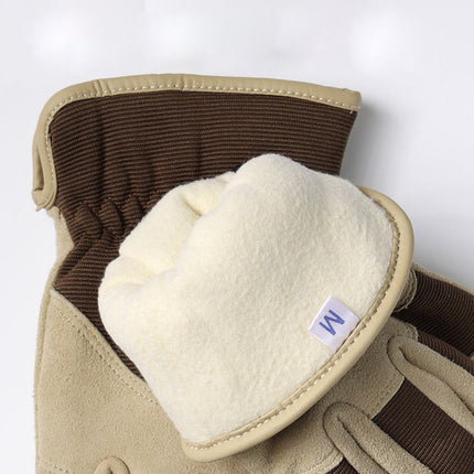 Wholesale Winter Non-slip Wear-resistant Warm Plus Velvet Thickened Deerskin Gloves