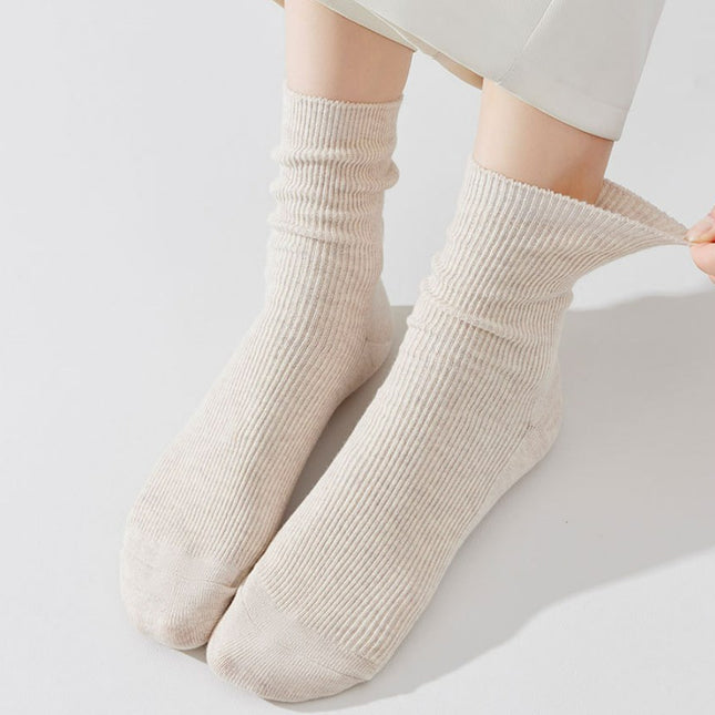 Wholesale Women's Spring  Autumn Pure Cotton Mid-calf Cotton Socks Pile Socks