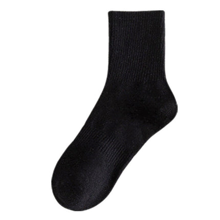Cotton Sweat-absorbent Breathable Anti-odor Solid Color Sports Handmade Mid-calf Socks
