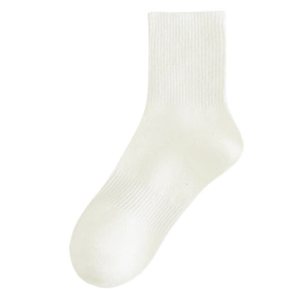 Cotton Sweat-absorbent Breathable Anti-odor Solid Color Sports Handmade Mid-calf Socks
