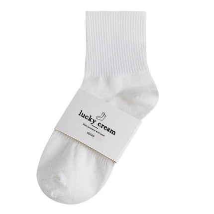 Wholesale women's/men's spring cotton sweat-absorbent sports socks mid-calf socks 